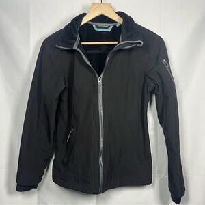 Free country fleece zip jacket women’s small black pockets